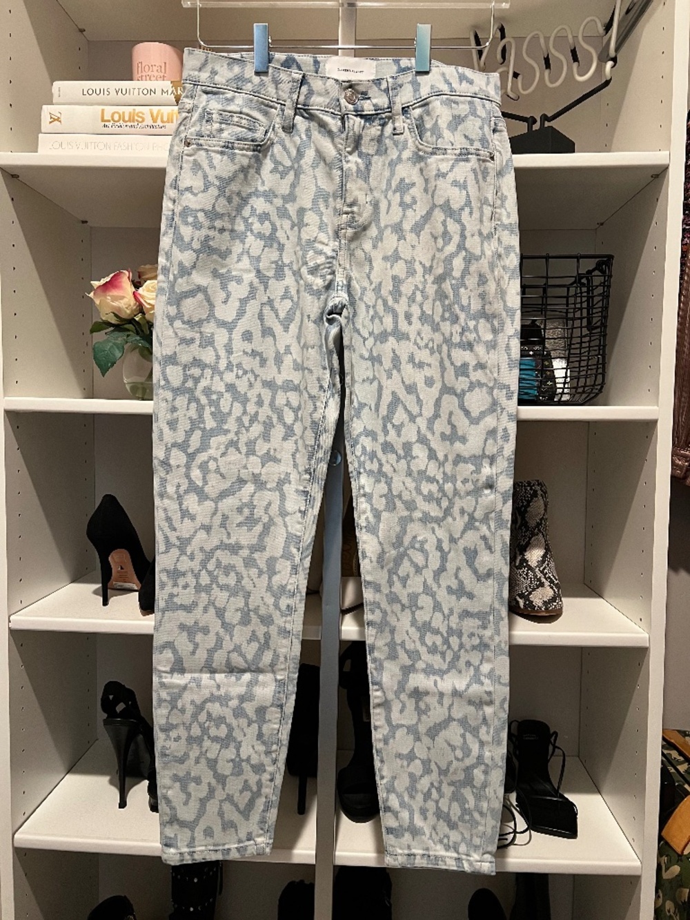 Current/Elliott - The High Waisted Stiletto Jean - Inky Leopard - Size 27